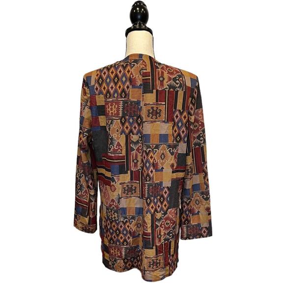 Vintage Southwestern Aztec Blazer Jacket Handmade Womens XL Four Button - Picture 4 of 5